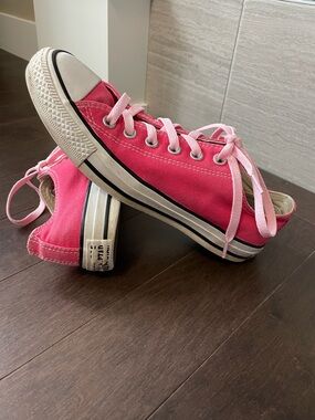 Converse All Star Low Hot Pink with Pink Laces Men 6 Women 8